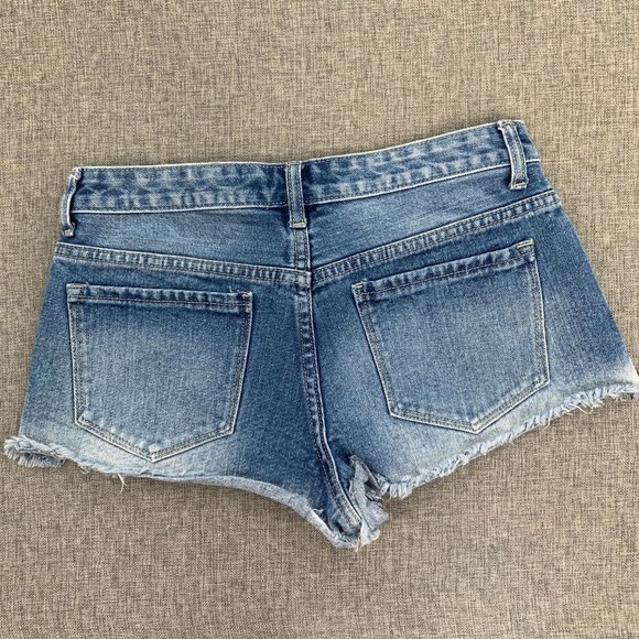 Forever 21 Cut Off Denim Short Shorts Size 27 Mid Rise 100% Cotton - Picture 8 of 11